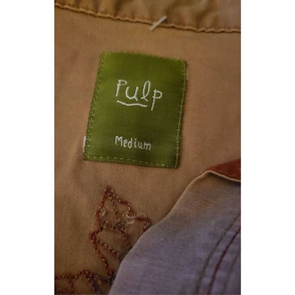 Women's long sleeve button-up raw edge biscuit shirt M - Picture 7 of 7